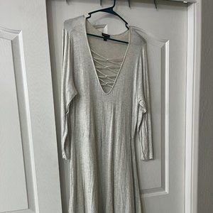 Torrid White Criss Cross Chest Sweater Dress